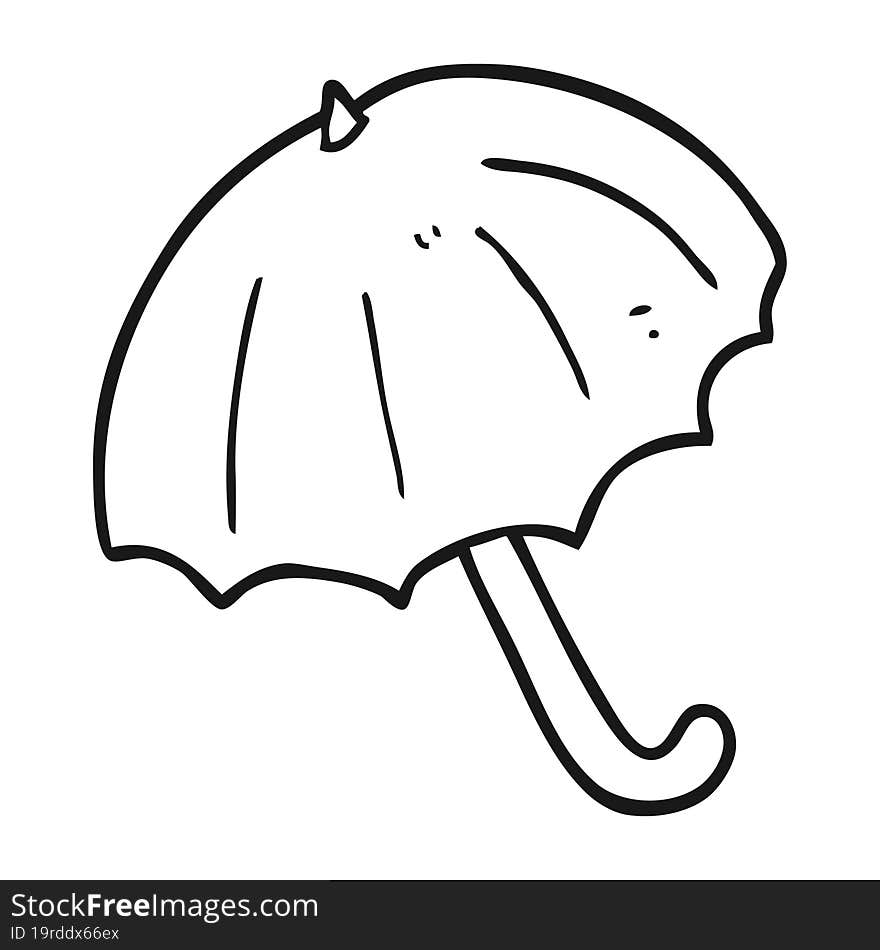 black and white cartoon umbrella