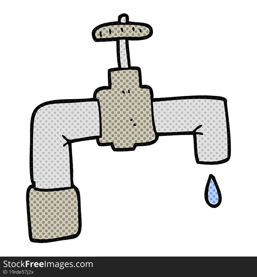 cartoon dripping faucet