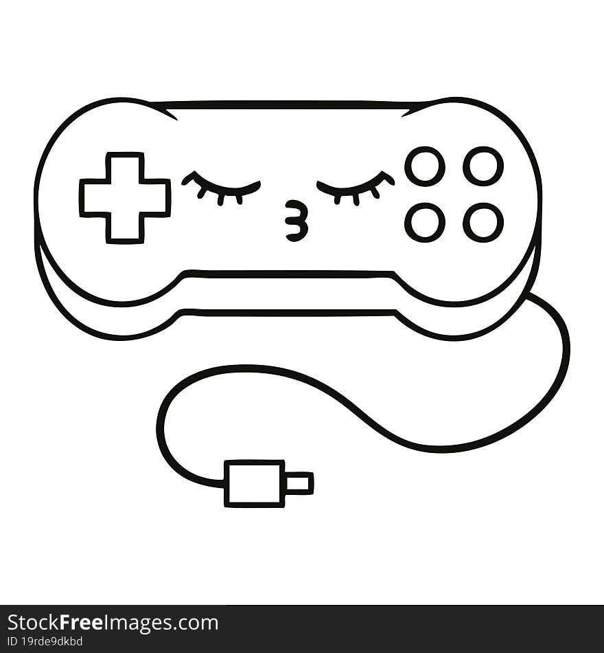 Line Drawing Cartoon Game Controller