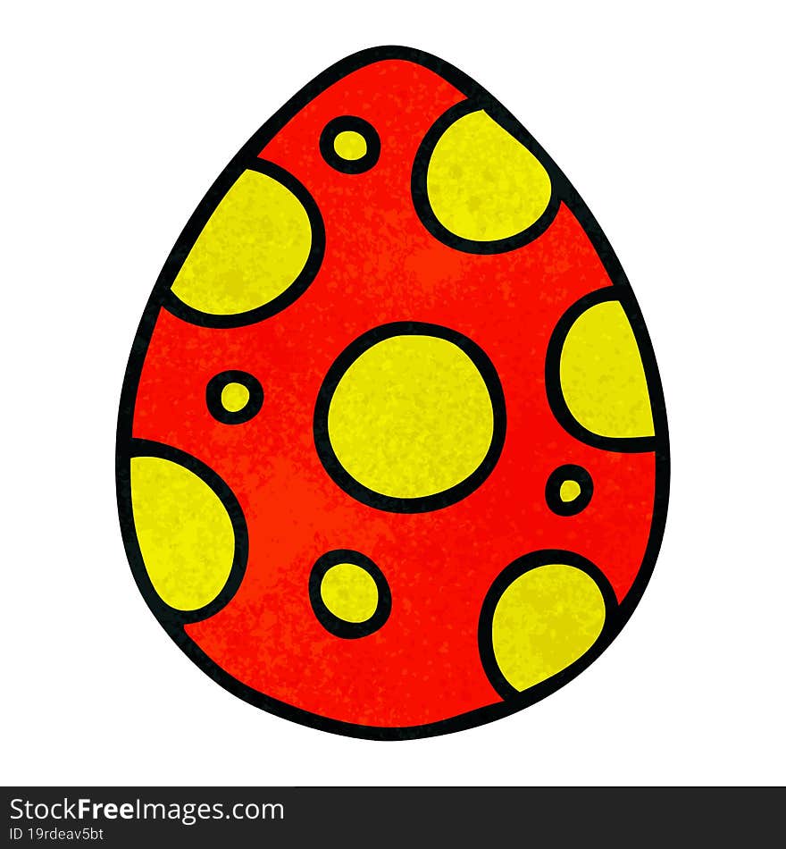 quirky hand drawn cartoon easter egg