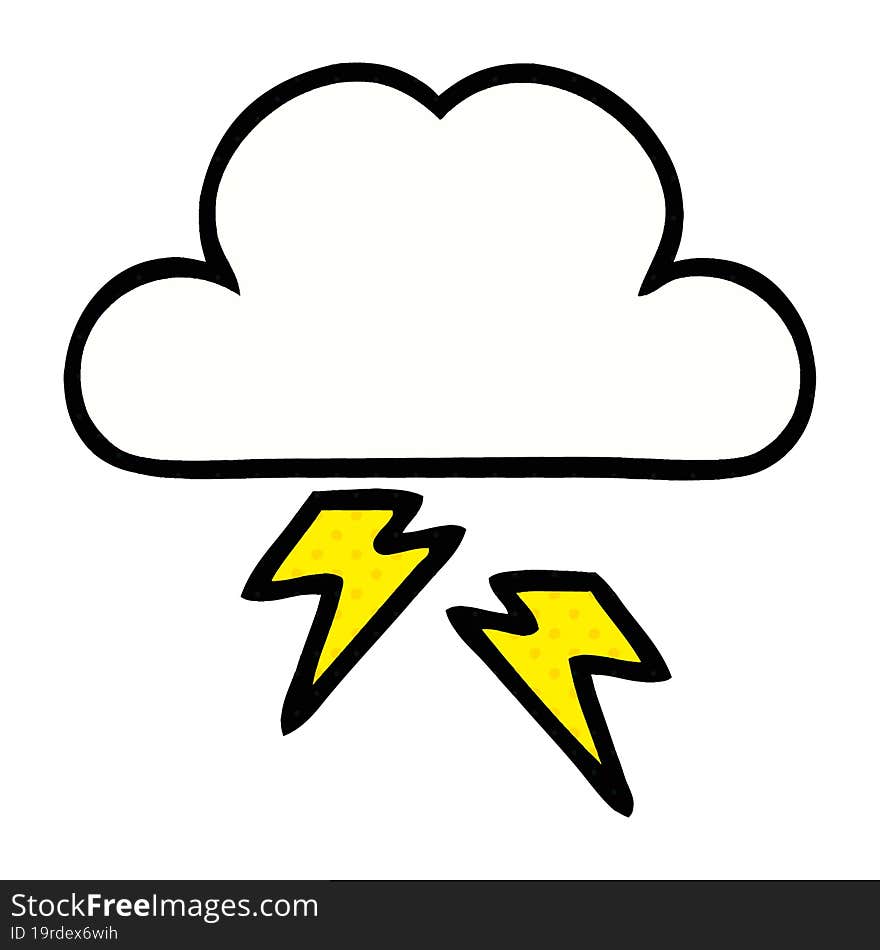 comic book style cartoon thunder cloud