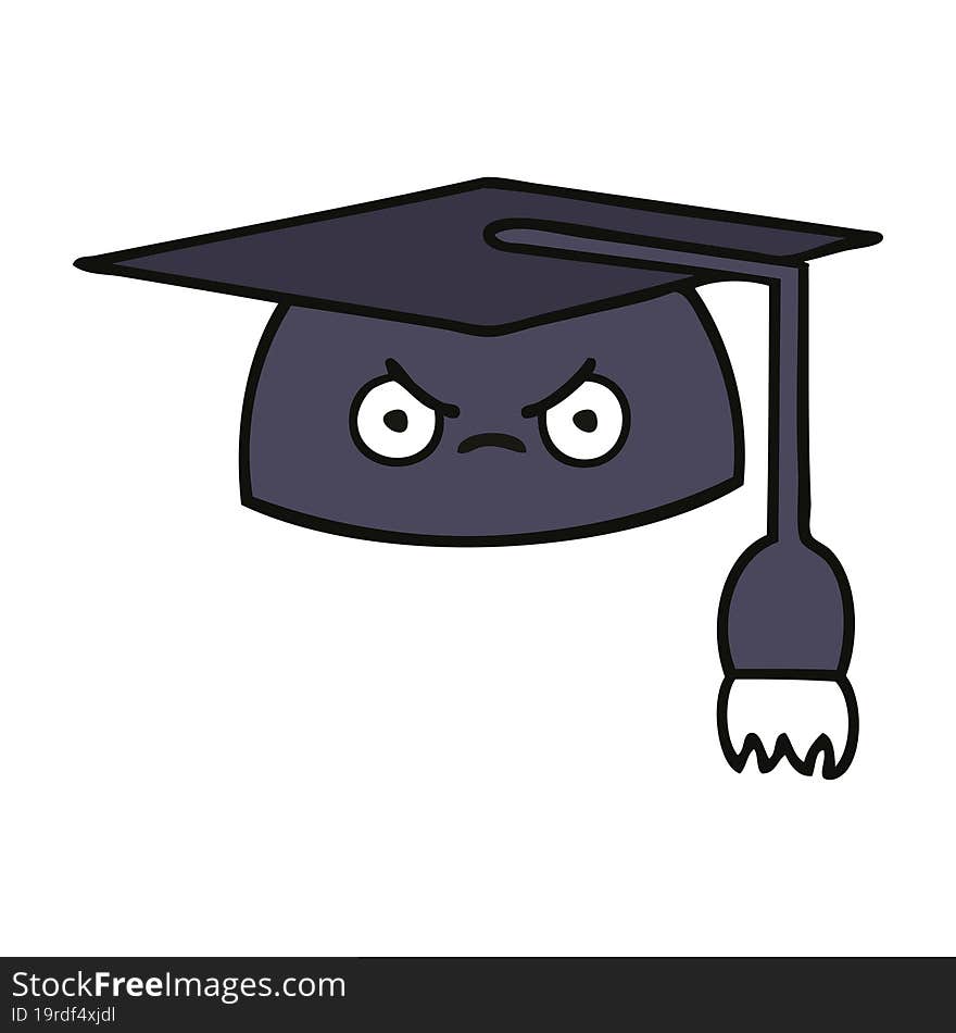 cute cartoon of a graduation hat. cute cartoon of a graduation hat