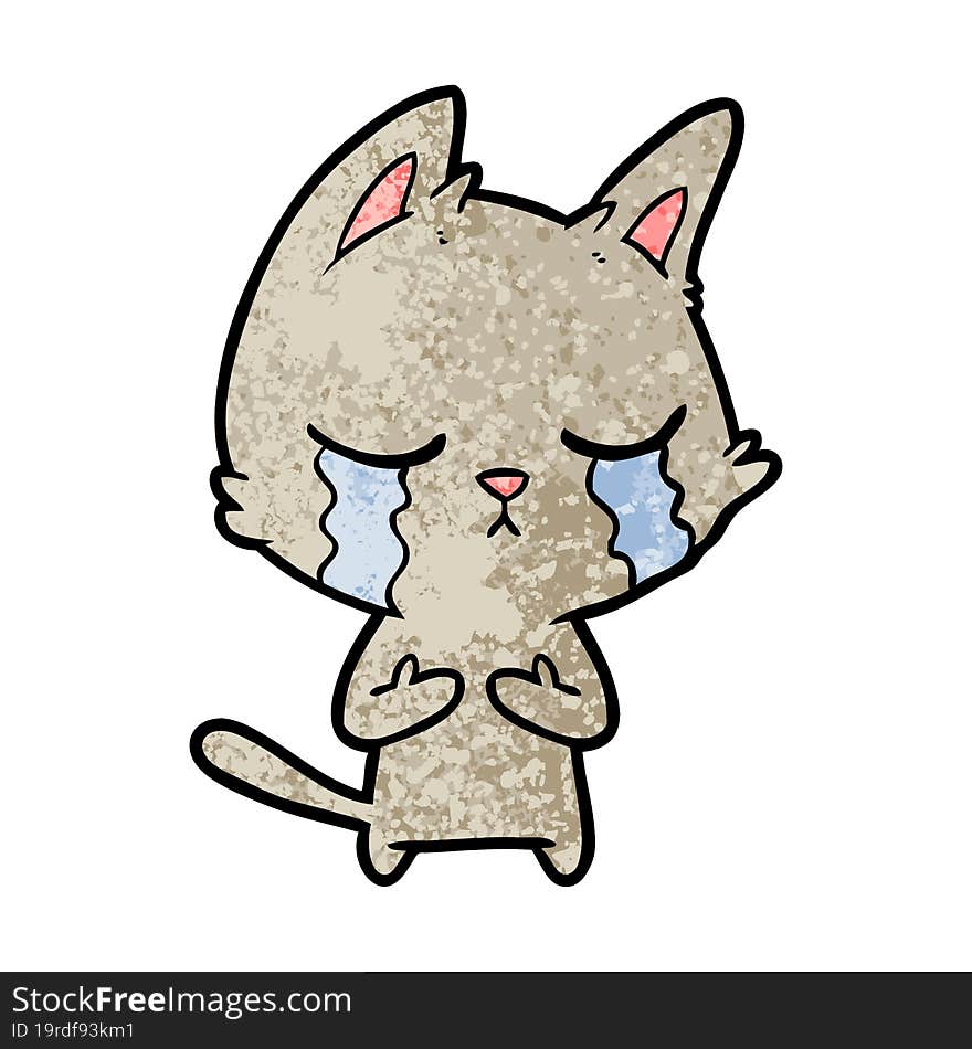 crying cartoon cat. crying cartoon cat