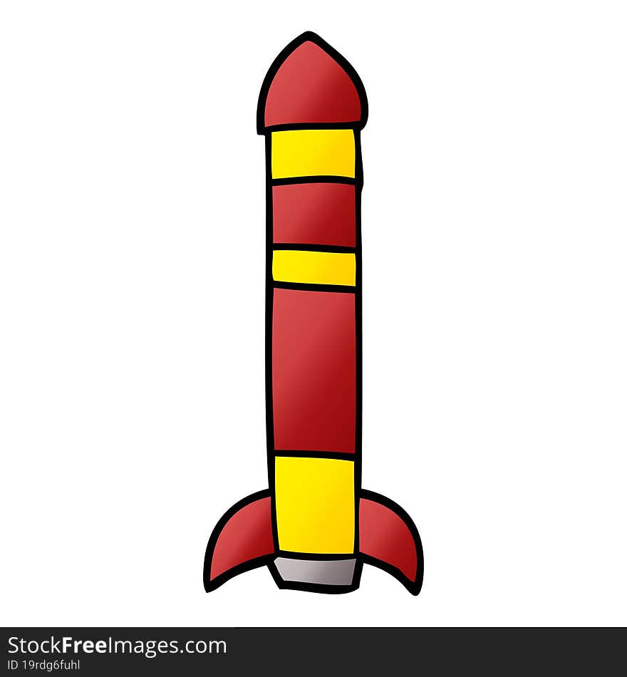 cartoon doodle tall rocket