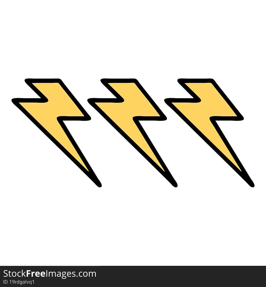 traditional tattoo of lightning  bolts