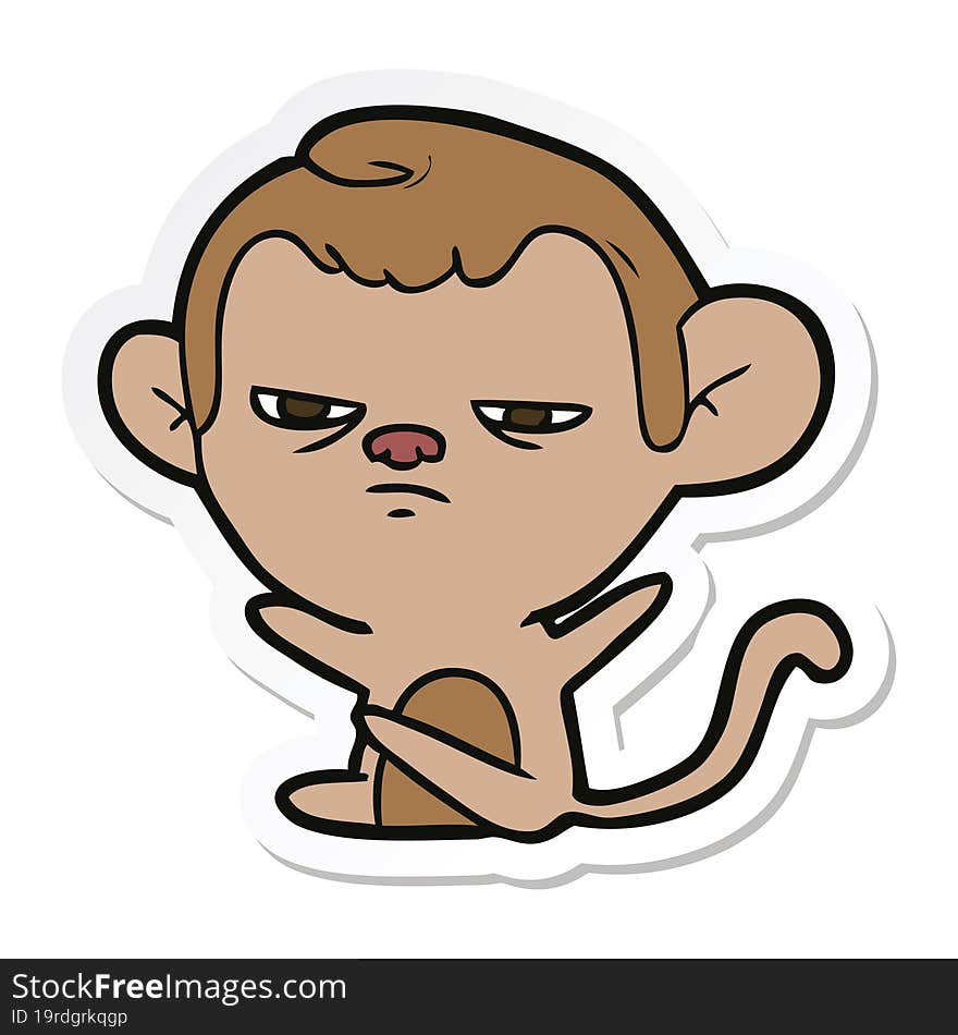 sticker of a cartoon monkey