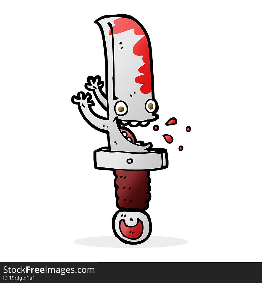 crazy knife cartoon character