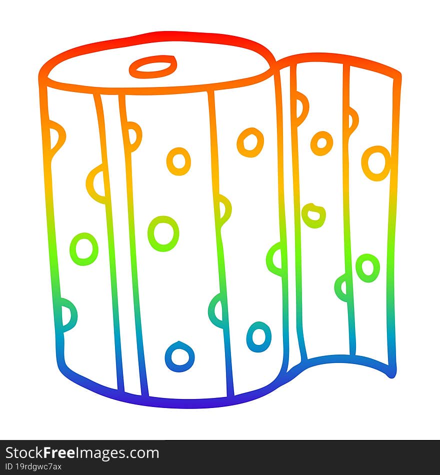 rainbow gradient line drawing cartoon dotty kitchen roll