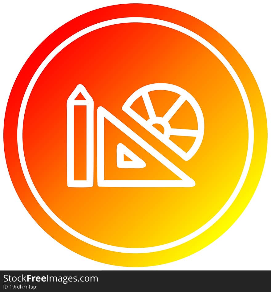 math equipment circular in hot gradient spectrum