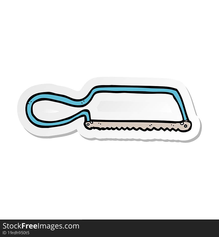 Sticker Of A Cartoon Hacksaw