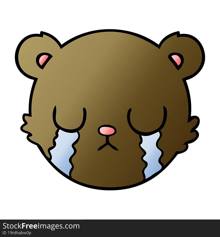 cute cartoon teddy bear face crying. cute cartoon teddy bear face crying