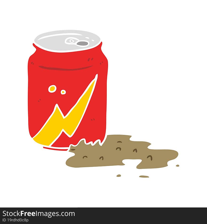 Flat Color Style Cartoon Can Of Soda