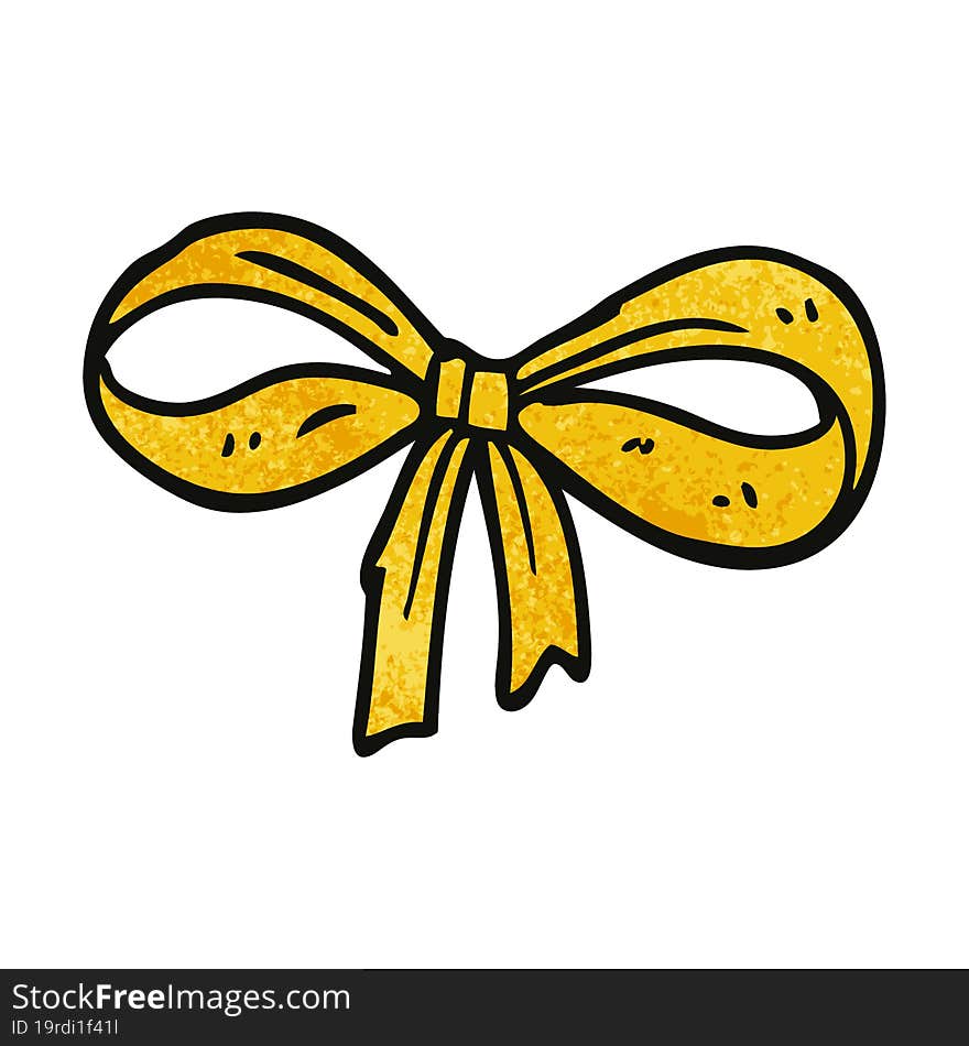 cartoon doodle tied bow