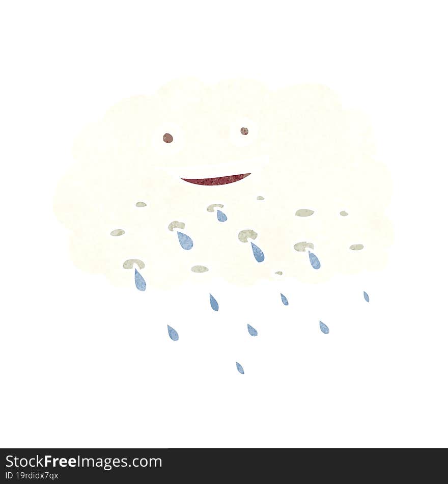 cartoon happy raincloud