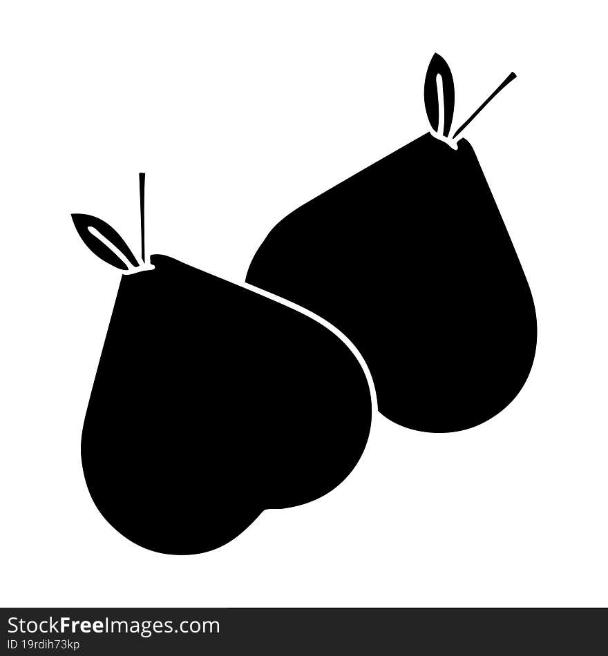 flat symbol green pear