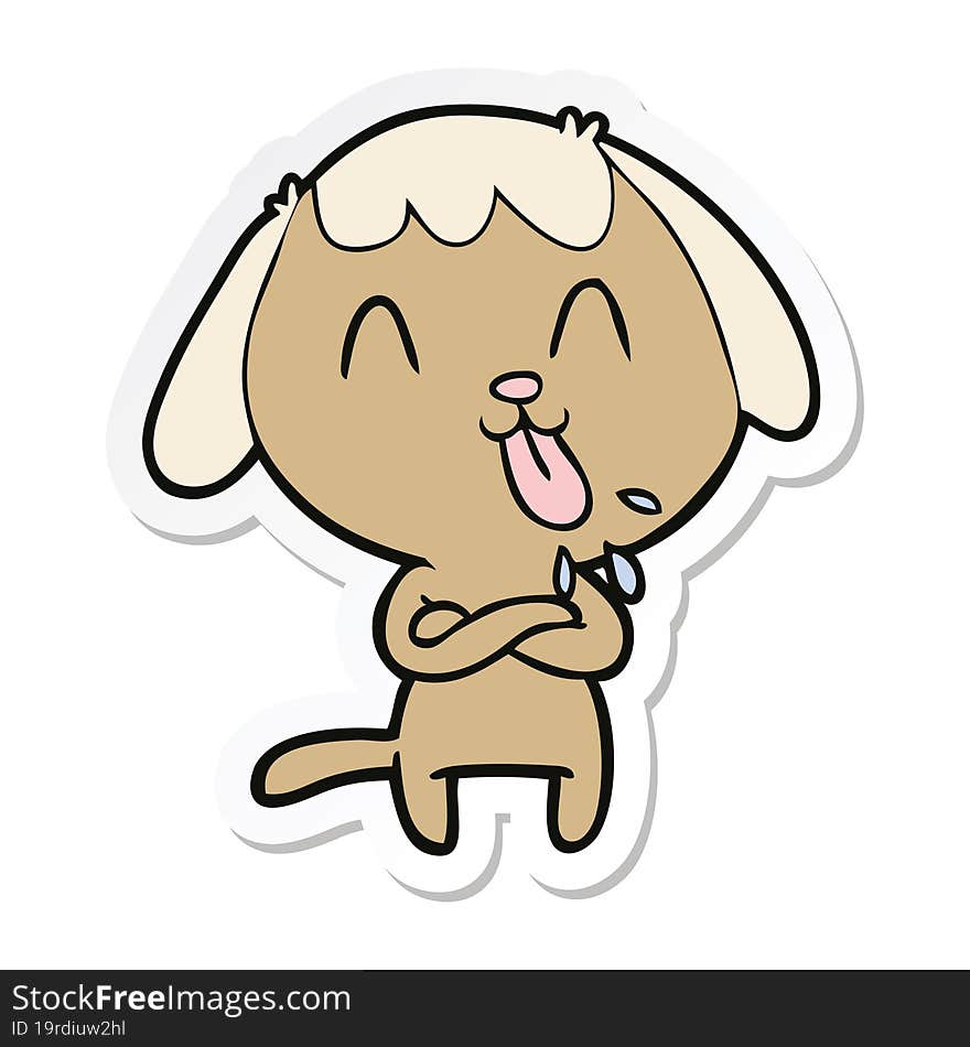 Sticker Of A Cute Cartoon Dog