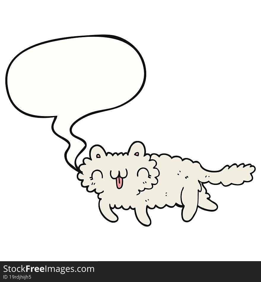 cartoon cat and speech bubble