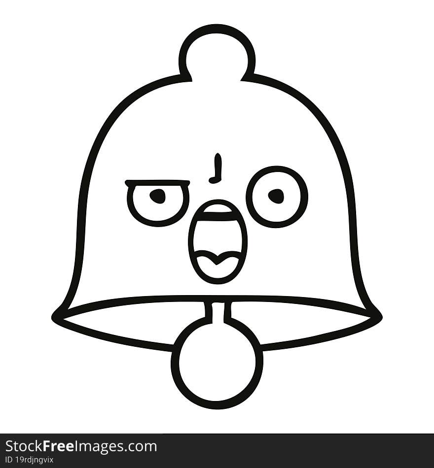 line drawing cartoon bell