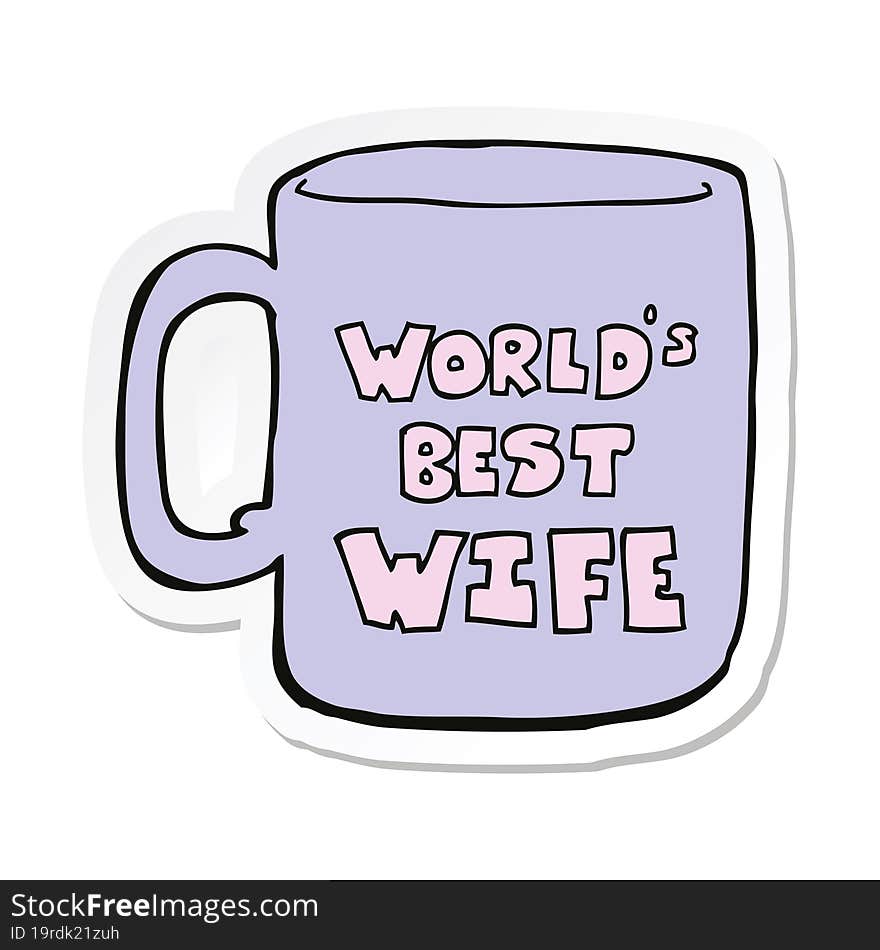 sticker of a worlds best wife mug