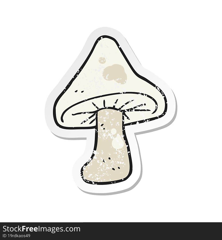 retro distressed sticker of a cartoon mushroom