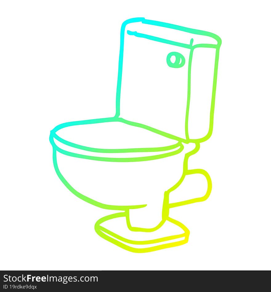 cold gradient line drawing cartoon golden toilet