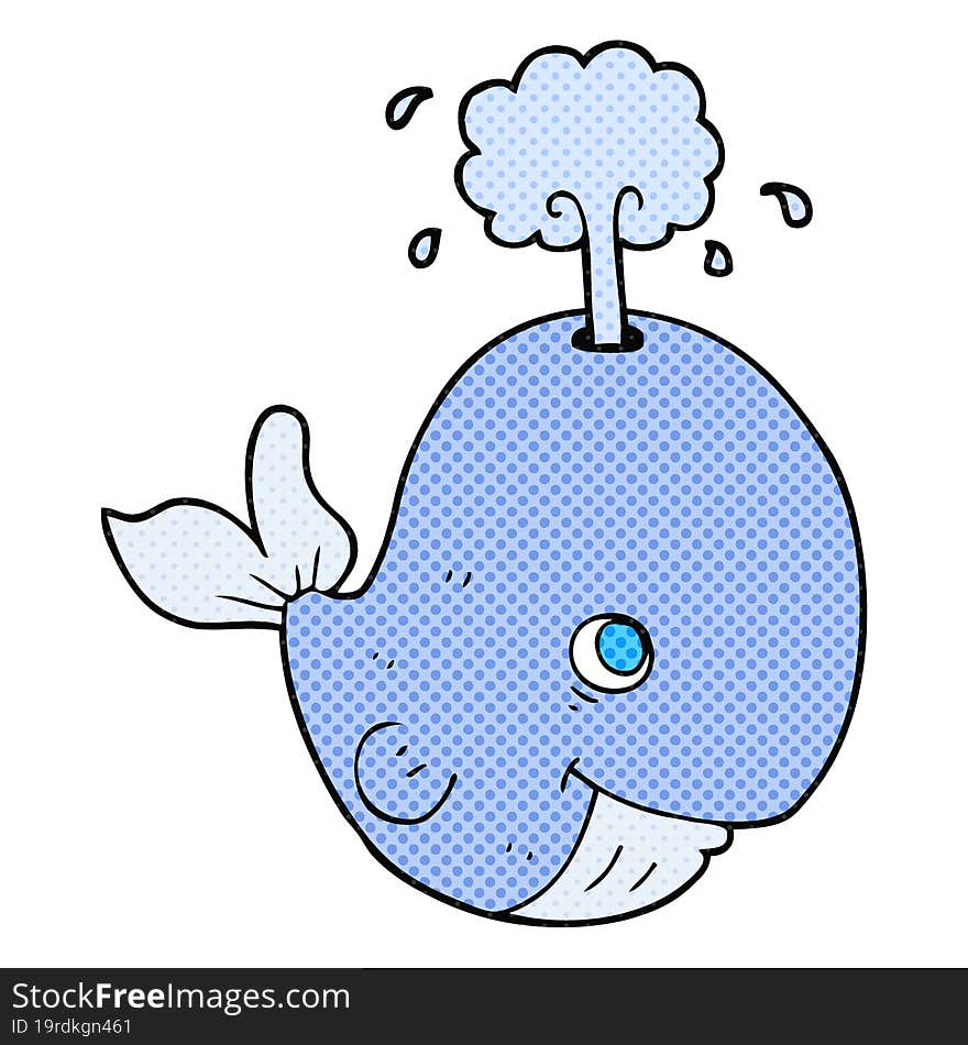 cartoon whale spouting water