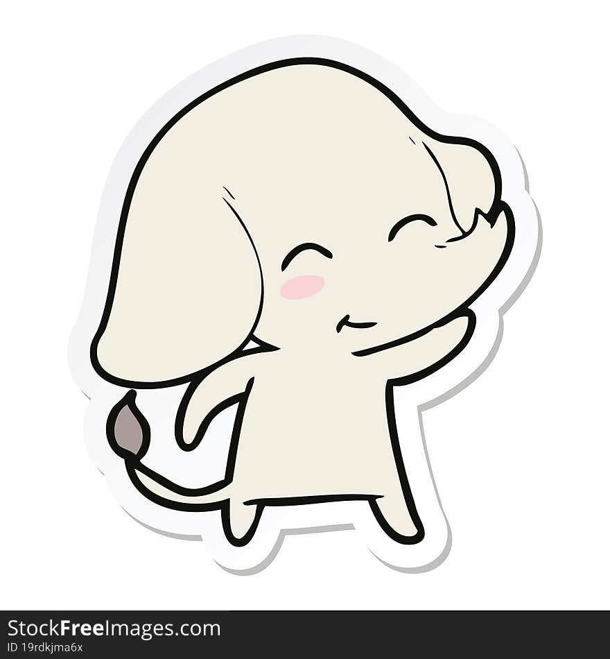 sticker of a cute cartoon elephant