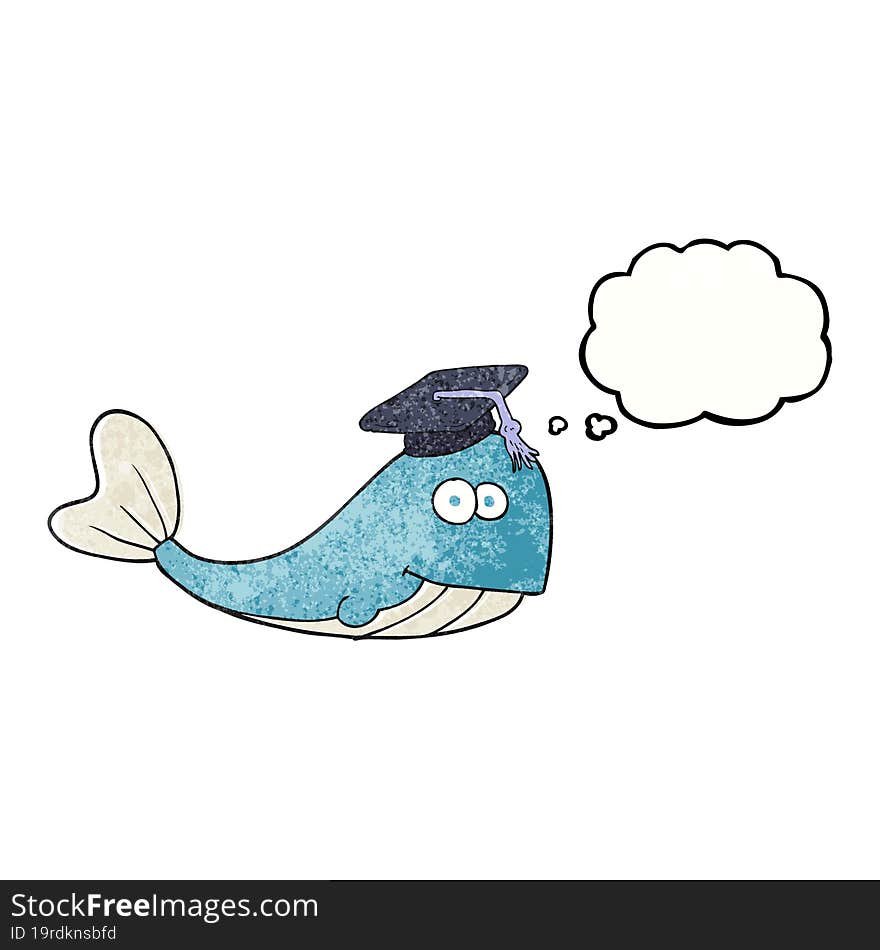 Thought Bubble Textured Cartoon Whale Graduate