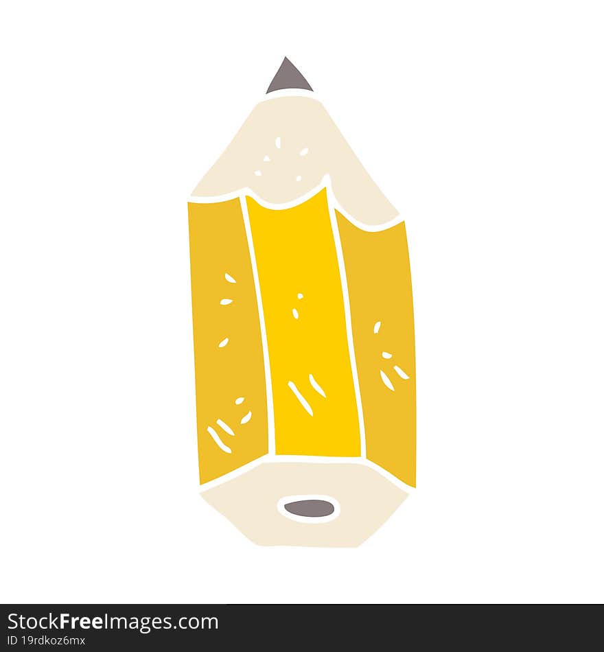 flat color illustration of pencil stub. flat color illustration of pencil stub