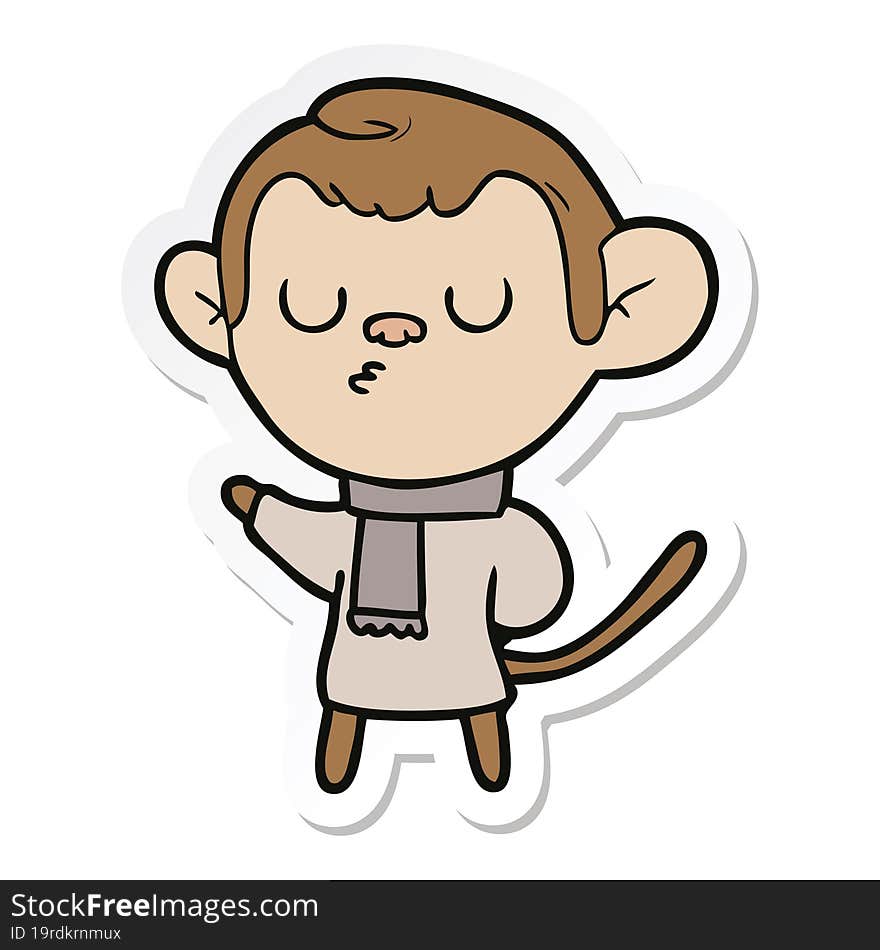 sticker of a cartoon monkey