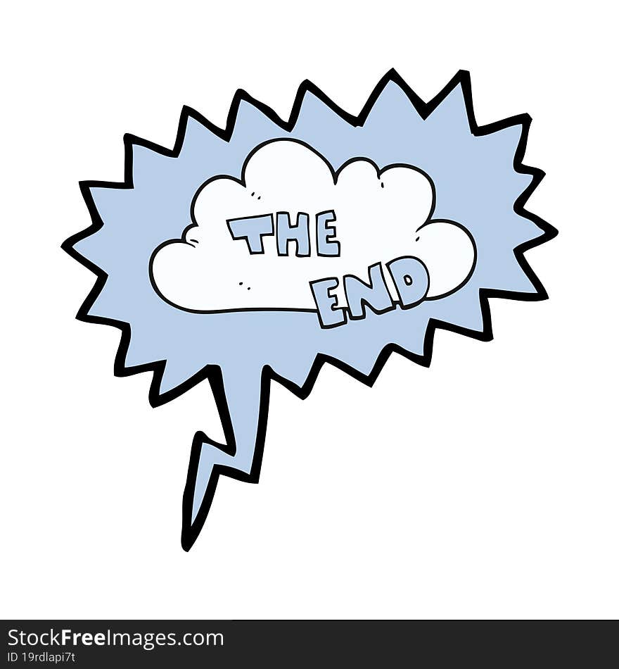 Speech Bubble Cartoon The End Symbol