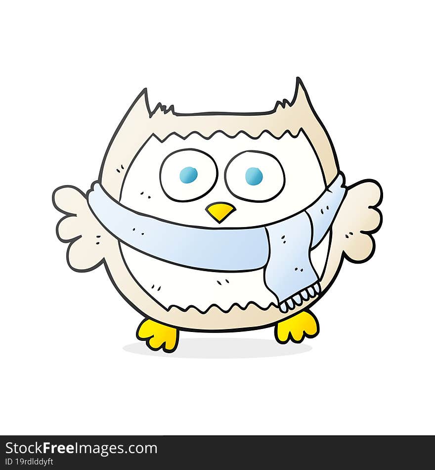 cartoon owl wearing scarf