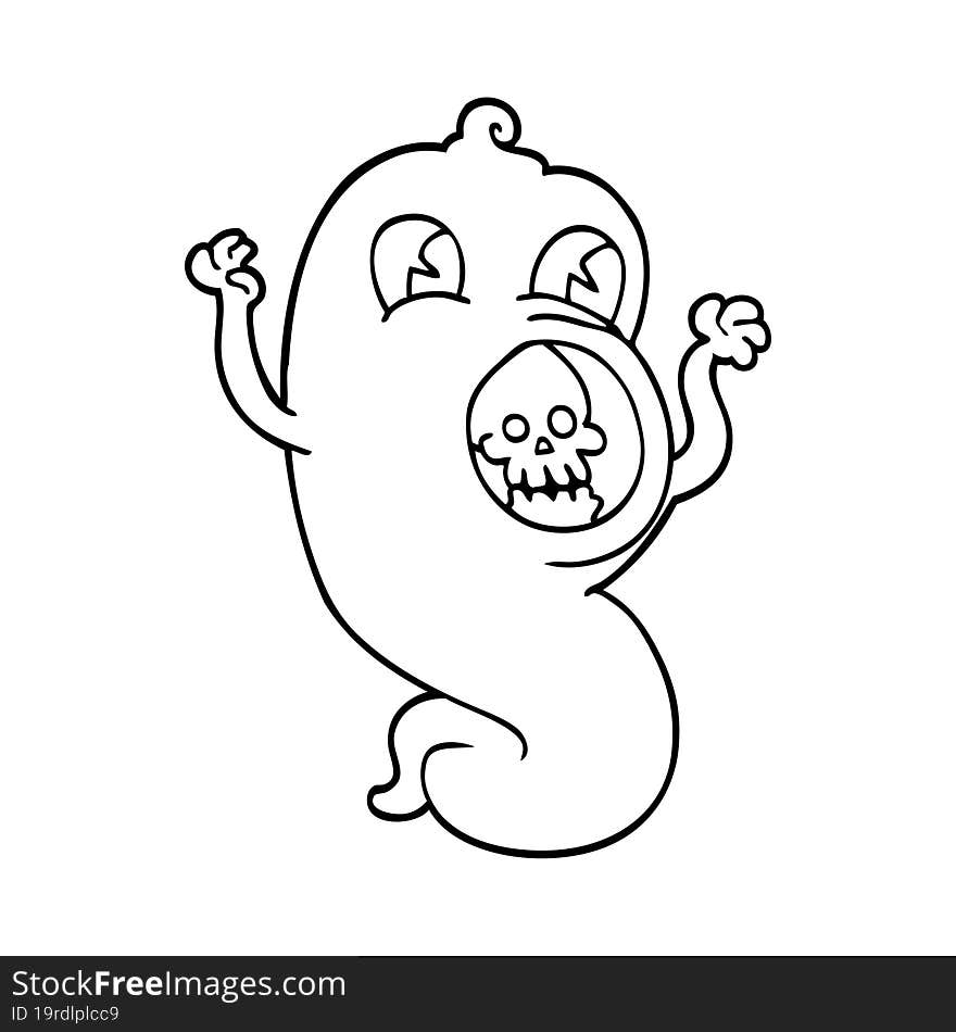 line drawing cartoon ghost