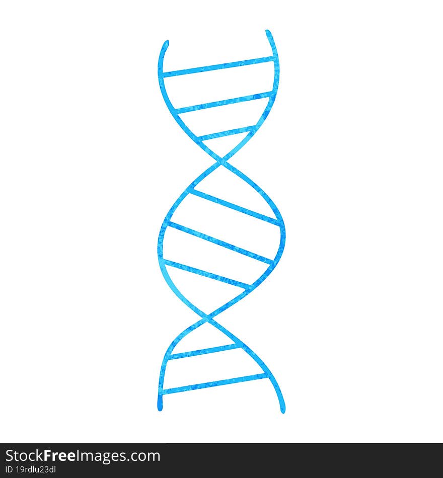 retro grunge texture cartoon DNA strand