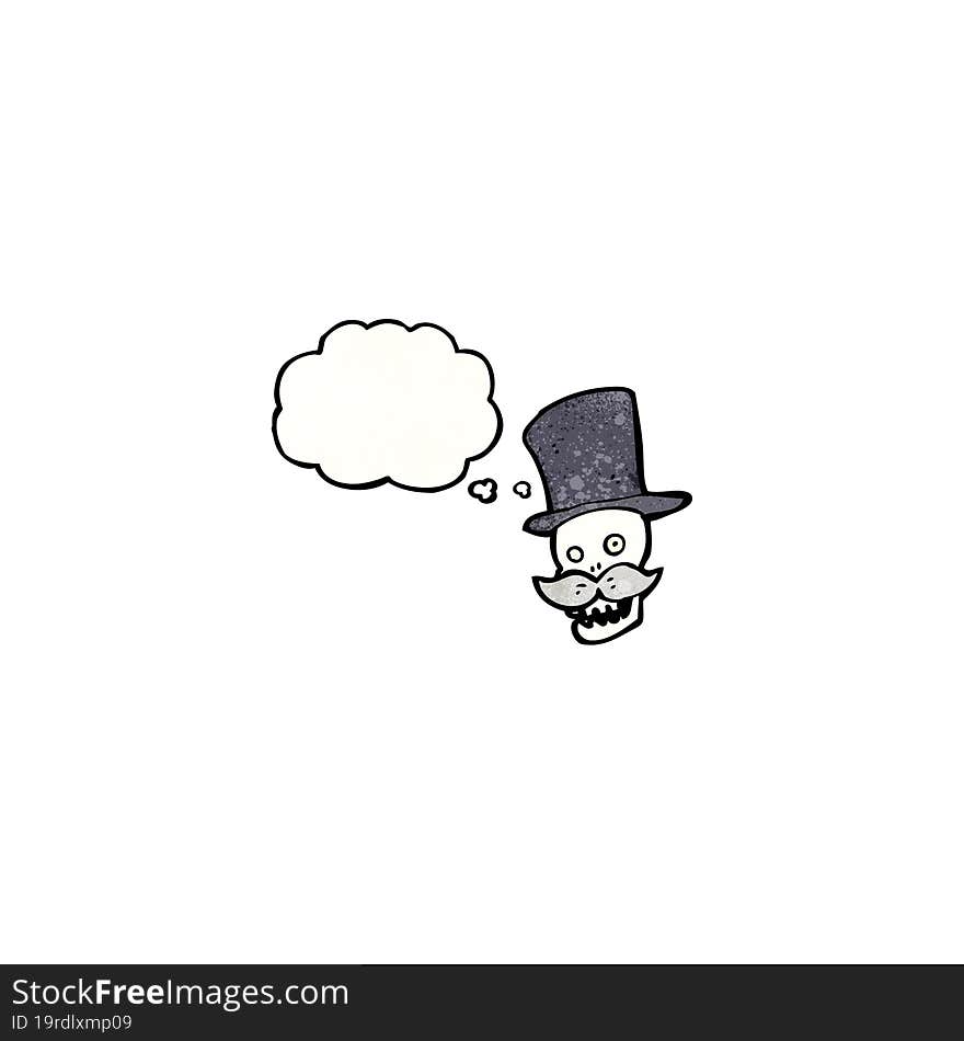 cartoon skull in top hat