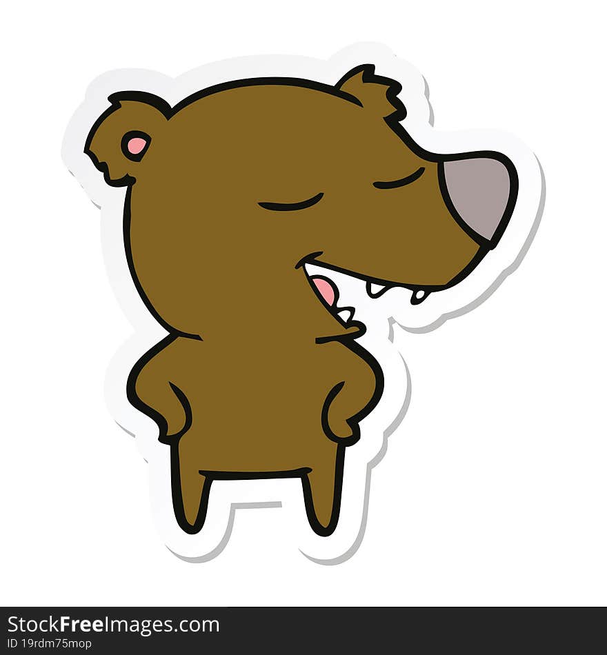 Sticker Of A Cartoon Bear