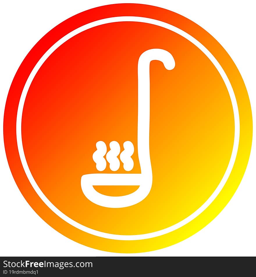 soup ladle circular in hot gradient spectrum