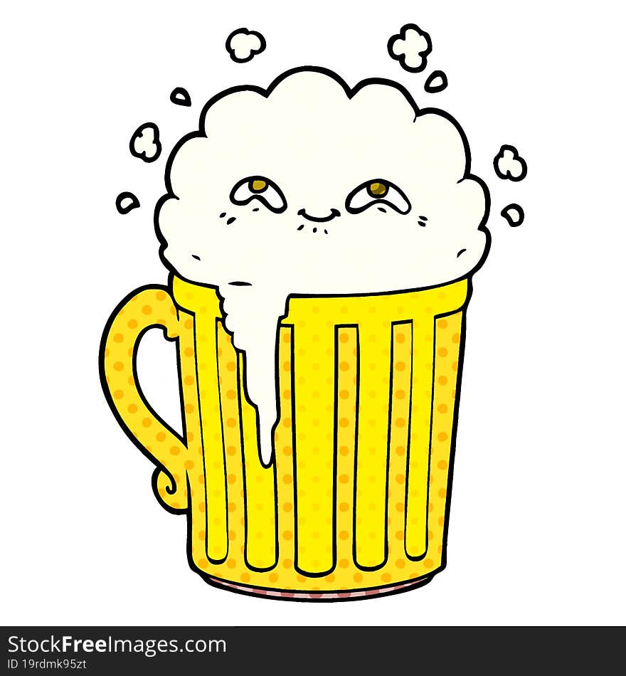 happy cartoon mug of beer. happy cartoon mug of beer