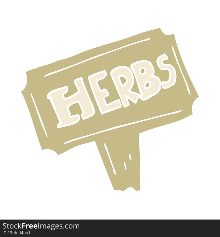 flat color illustration of herbs sign. flat color illustration of herbs sign