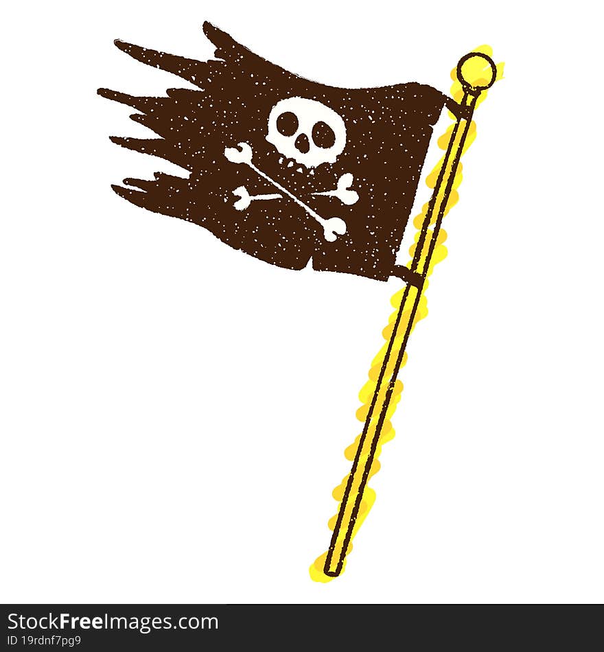 Pirate Flag Chalk Drawing