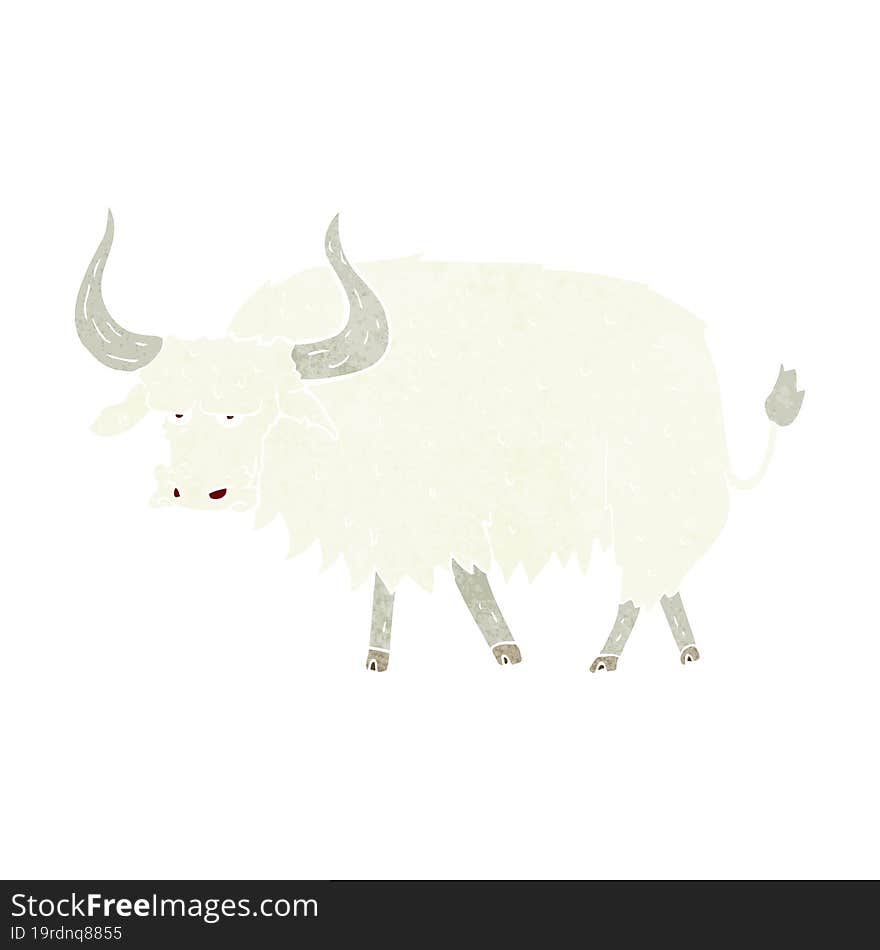 Cartoon Annoyed Hairy Ox