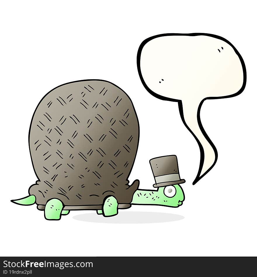 Speech Bubble Cartoon Tortoise