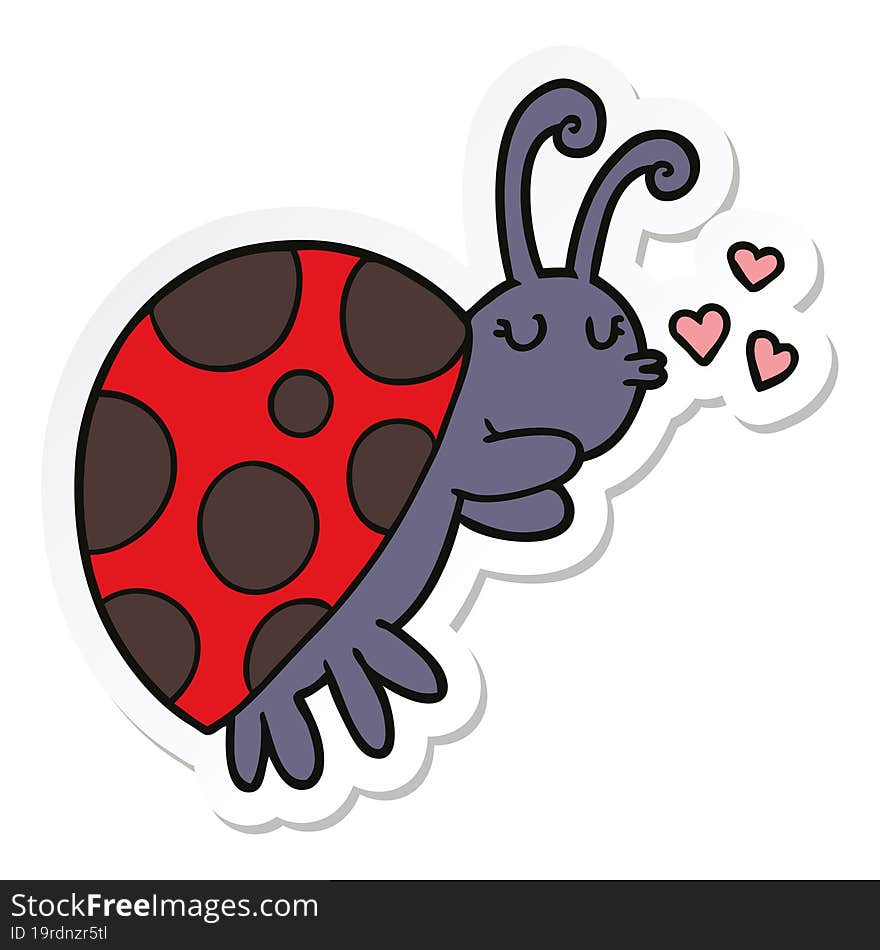 sticker of a cartoon ladybug