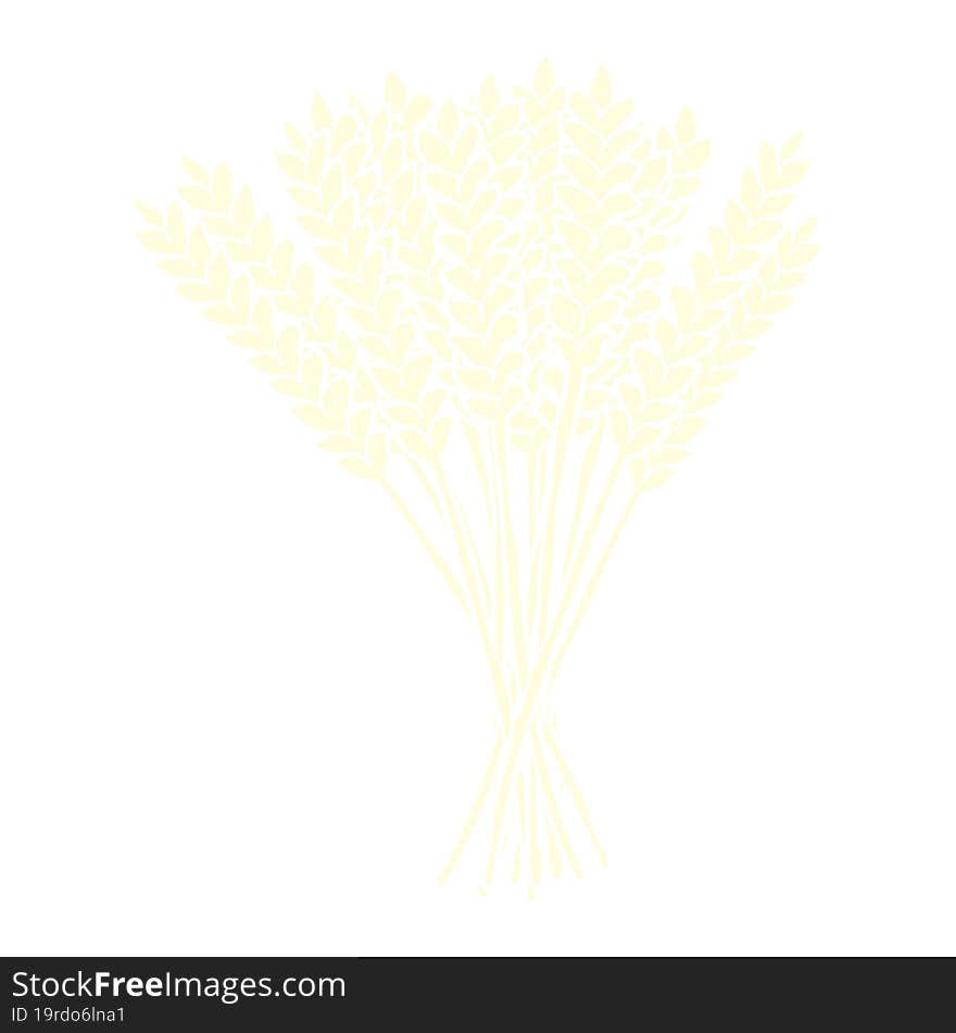 flat color illustration of a cartoon wheat