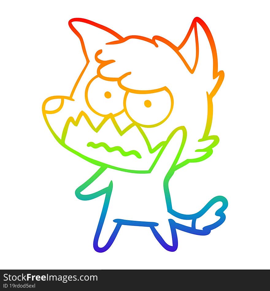 rainbow gradient line drawing cartoon annoyed fox