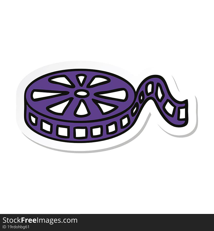 Sticker Of A Cute Cartoon Film Reel