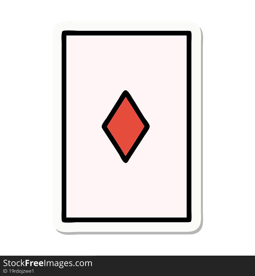 Tattoo Style Sticker Of The Ace Of Diamonds