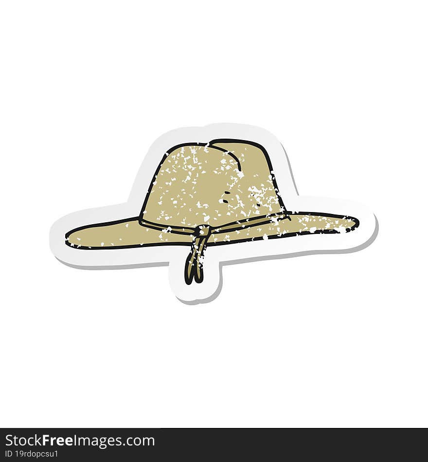 retro distressed sticker of a cartoon hat