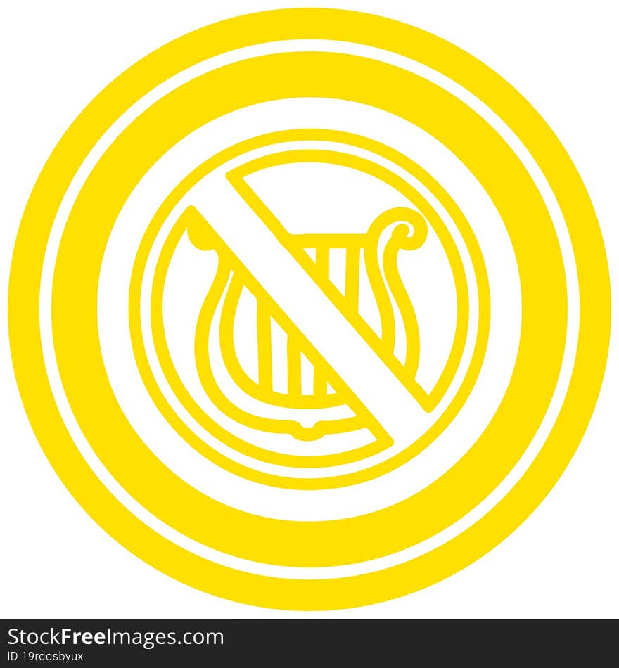 No Music Circular Icon