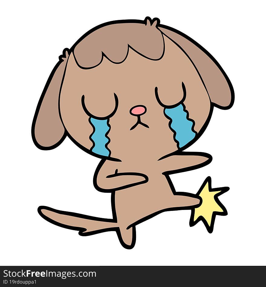 cute cartoon dog crying. cute cartoon dog crying